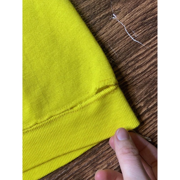 Vtg 60s Creslan Casual yellow green Blue Shirt Short Sleeve Ringer Sweater READ - Picture 4 of 8